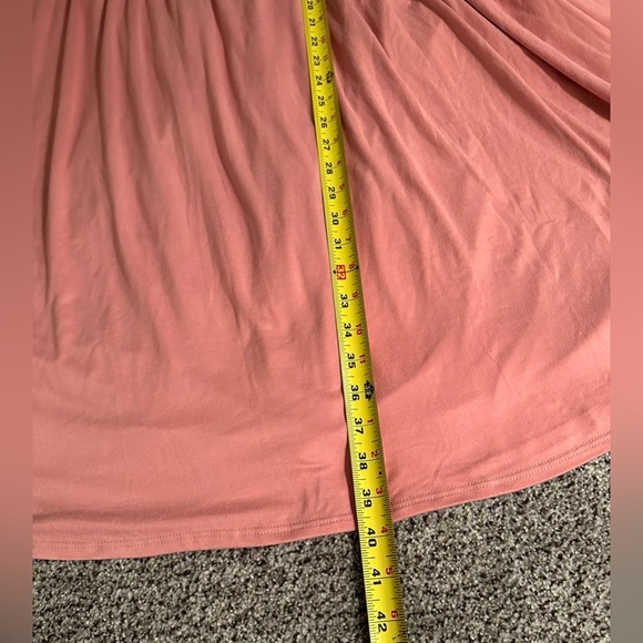 FSL APPAREL Size 2X Pink Flowy Knit Fit And Flare Dress Ruffle Sleeve Pockets - Picture 7 of 9